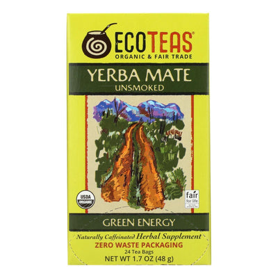 Ecoteas Organic Yerba Mate Unsmoked Green Energy Tea Bags - Case Of 6 - 24 Bags - Orca Market