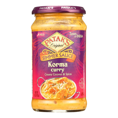 Pataks Simmer Sauce - Korma Curry - Mild - 15 Oz - Case Of 6 - Orca Market