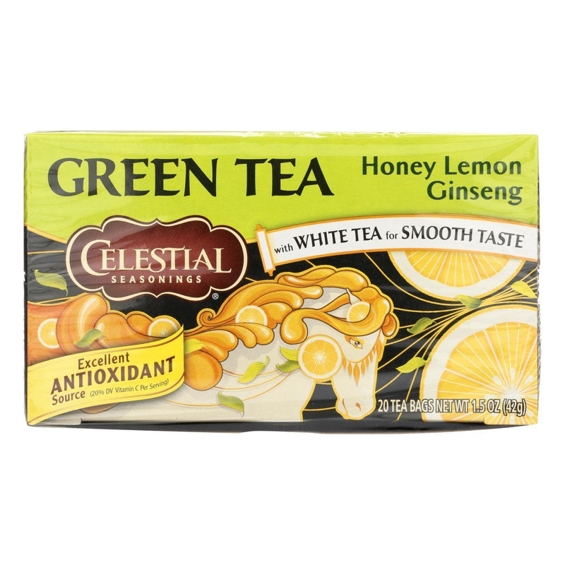 Celestial Seasonings Green Tea Honey Lemon Ginseng With White Tea - 20 Tea Bags - Case Of 6 - Orca Market