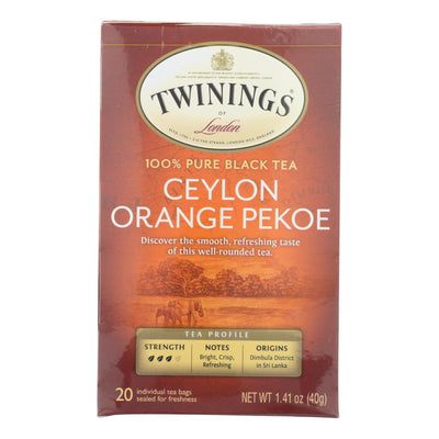 Twinings Tea Black Tea - Ceylon Orange Pekoe - Case Of 6 - 20 Bags - Orca Market