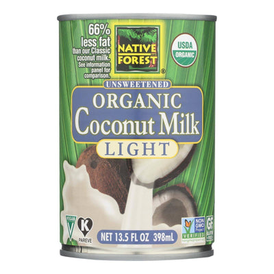 An image displaying Native Forest Organic Light Milk - Coconut - Case Of 12 - 13.5 Ounce by Native Forest