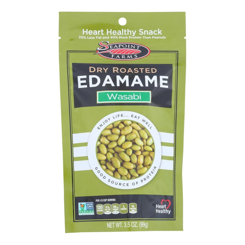 An image displaying Seapoint Farms Dry Roasted Edamame - Spicy Wasabi - Case Of 12 - 3.5 Ounce by Seapoint Farms