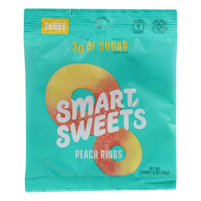 An image displaying Smartsweets - Gummy Peach Rings - Case Of 12 - 1.8 Ounce by Smartsweets