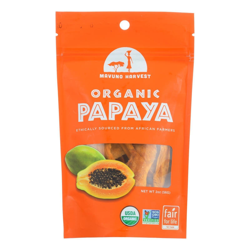 Mavuno Harvest Organic Dried Fruits - Papaya - Case Of 6 - 2 Oz. - Orca Market
