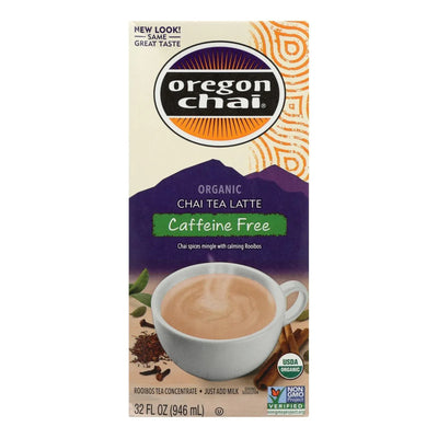 An image displaying Oregon Chai Tea Latte Concentrate - Caffeine Free - Case Of 6 - 32 Ounce by Oregon Chai