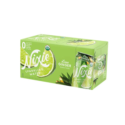 An image displaying Nixie Sparkling Water - Sparkling Water Lime Ginger - Case Of 3 - 8/12 Ounce by Nixie Sparkling Water