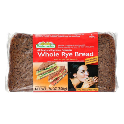 An image displaying Mestemacher Bread Bread - Rye - Whole - 17.6 Ounce - Case Of 12 by Mestemacher Bread