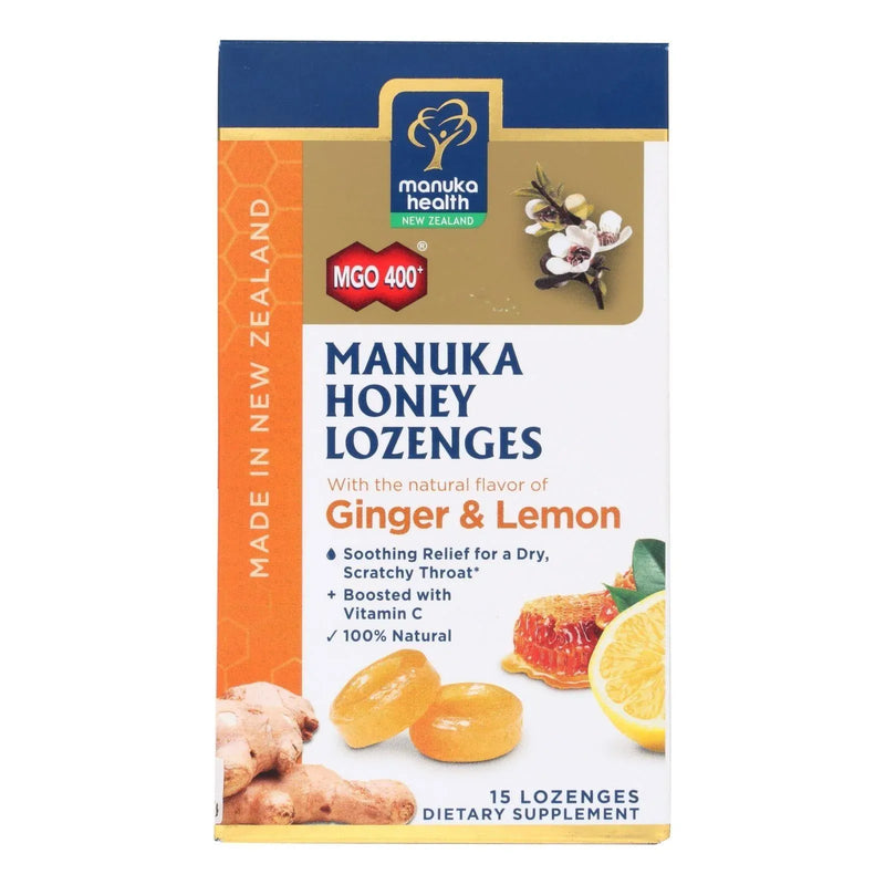 An image displaying Manuka Health - Lozenges Honey Mgo 400+lem Ginger - 1 Each 1-15 Count by Manuka Health