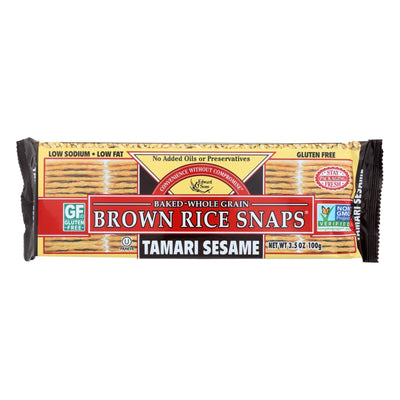 Edward And Sons Brown Rice Snaps - Tamari Sesame - Case Of 12 - 3.5 Oz. - Orca Market