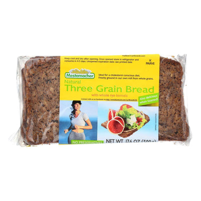 An image displaying Mestemacher Bread Bread - Three Grain - 17.6 Ounce - Case Of 12 by Mestemacher Bread