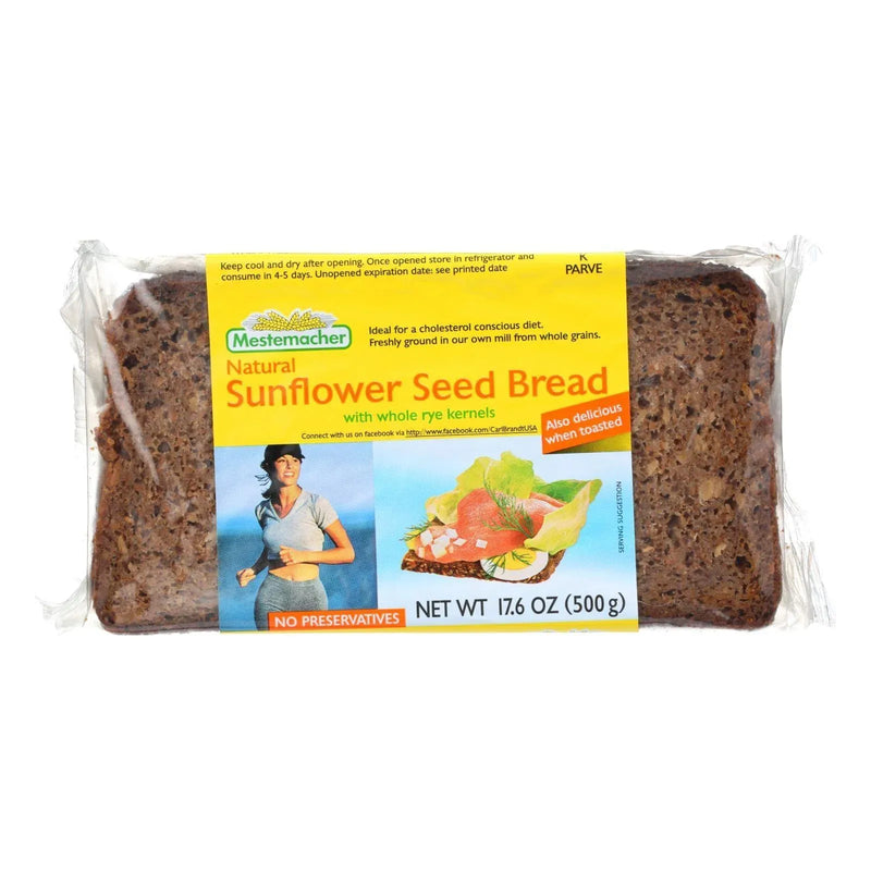 An image displaying Mestemacher Bread Bread - Sunflower Seed - 17.6 Ounce - Case Of 12 by Mestemacher Bread