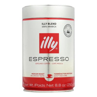 Illy Caffe Coffee Coffee - Espresso - Ground - Medium Roast - 8.8 Oz - Case Of 6 - Orca Market