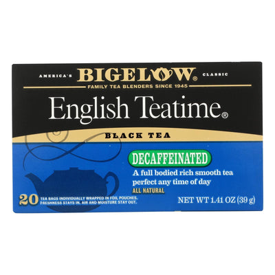 Bigelow Tea English Teatime Decaffeinated Black Tea - Case Of 6 - 20 Bags - Orca Market