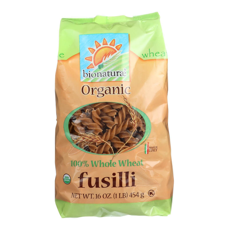 Bionaturae Pasta - Organic - 100 Percent Whole Wheat - Fusilli - 16 Oz - Case Of 12 - Orca Market
