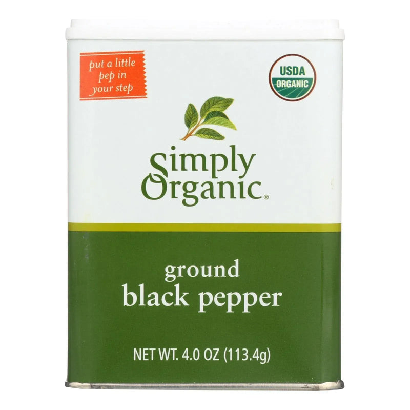 An image displaying Simply Organic Ground Black Pepper - Case Of 6 - 4 Ounce by Simply Organic