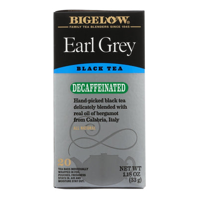Bigelow Tea Earl Grey Decaffeinated Black Tea - Case Of 6 - 20 Bags - Orca Market