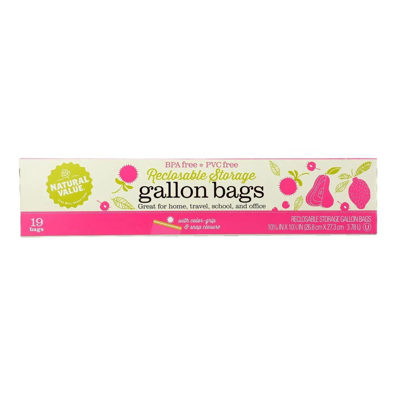 An image displaying Natural Value - Storage Bags Gal Reclsble - Case Of 12 - 19 Count by Natural Value