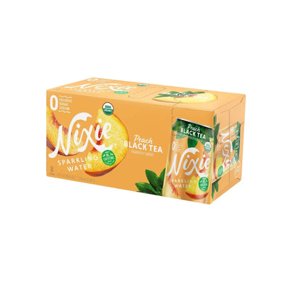 An image displaying Nixie Sparkling Water - Sparkling Water Peach - Case Of 3 - 8/12 Ounce by Nixie Sparkling Water