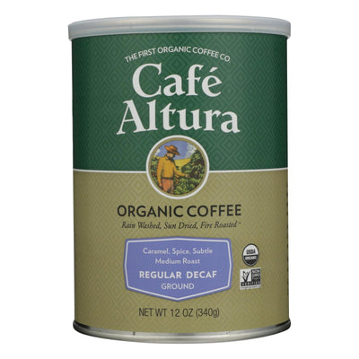 Cafe Altura - Organic Regular Roast Ground Coffee - Decaf - Case Of 6 - 12 Oz - Orca Market
