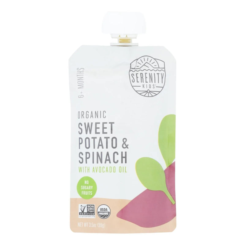An image displaying Serenity Kids Llc - Pouch Sweet Potato Spinach - Case Of 6 - 3.5 Ounce by Serenity Kids