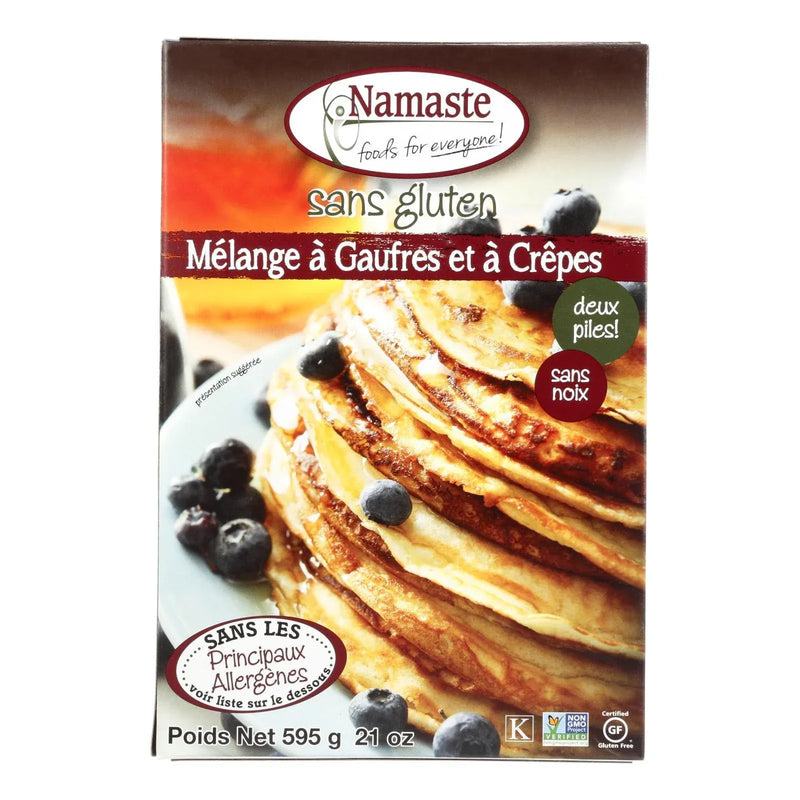 An image displaying Namaste Foods Gluten Free Waffle And Pancake - Mix - Case Of 6 - 21 Ounce by Namaste Foods