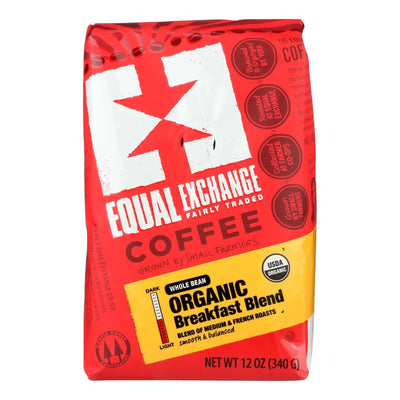 Equal Exchange Organic Whole Bean Coffee - Breakfast Blend - Case Of 6 - 12 Oz. - Orca Market