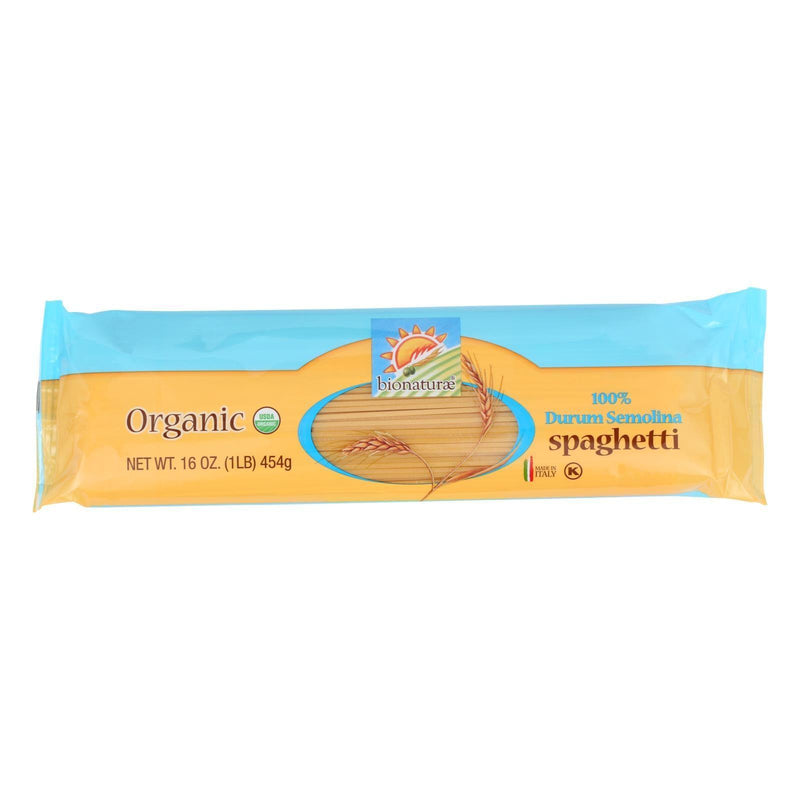 Bionaturae Pasta - Organic - 100 Percent Durum Semolina - Spaghetti - 16 Oz - Case Of 12 - Orca Market