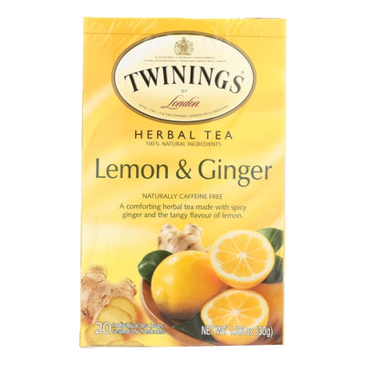 Twinings Tea Green Tea - Lemon And Ginger - Case Of 6 - 20 Bags - Orca Market