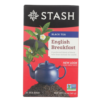 An image displaying Stash Tea English Breakfast Black Tea - Case Of 6 - 20 Bags by Stash Tea