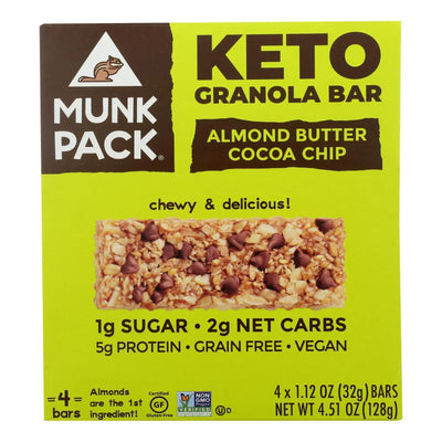 An image displaying Munk Pack - Green Bar Keto Almond Butter Coco - Case Of 6 - 4/1.12oz by Munk Pack