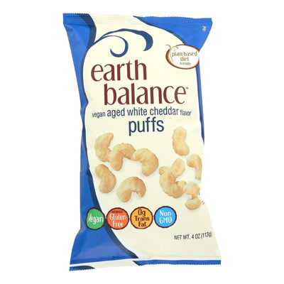 Earth Balance Vegan Puffs - Aged White Cheddar - Case Of 12 - 4 Oz. - Orca Market