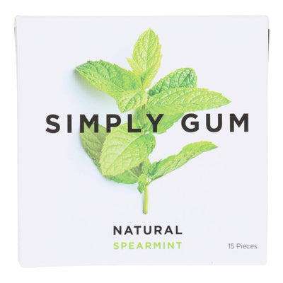 An image displaying Simply Gum - Gum Spearmint - Case Of 12 - 15 Count by Simply Gum