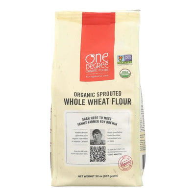 An image displaying One Degree Organic Foods Sprouted Flour - Whole Wheat - Case Of 6 - 32 Ounce by One Degree Organic Foods