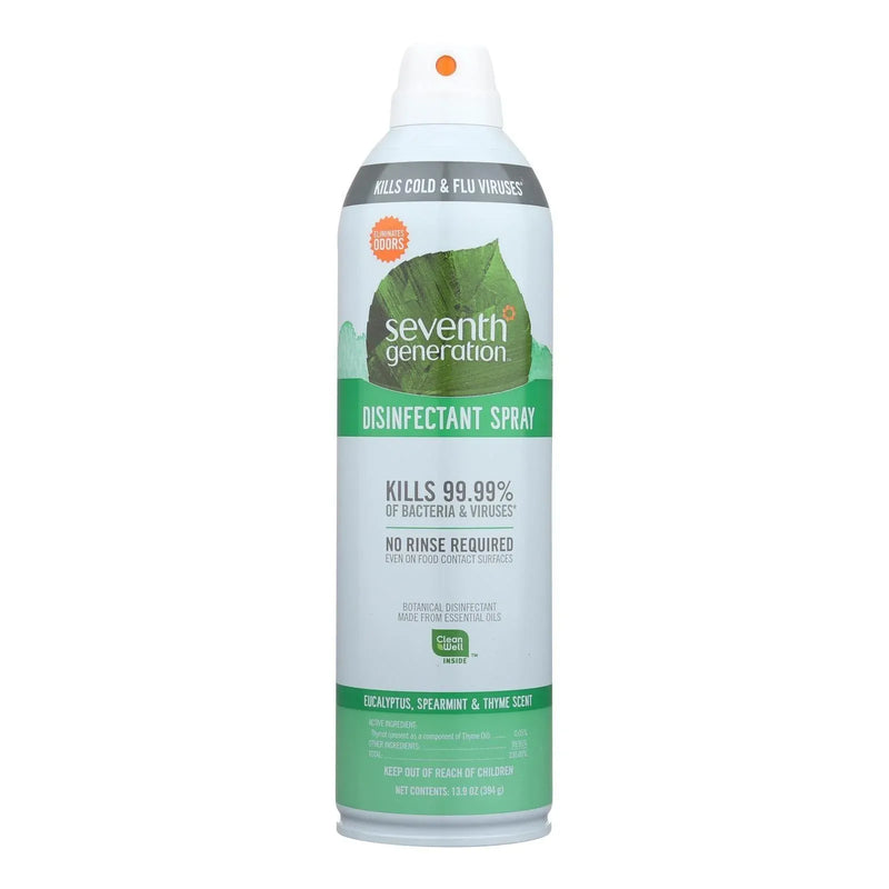 An image displaying Seventh Generation Spray Disinfectant - Eucalyptus Spearmint Thyme - Case Of 8 - 13.9 Ounce by Seventh Generation