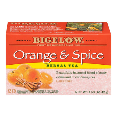 Bigelow Tea Orange & Spice Herb Tea - Case Of 6 - 20 Bag - Orca Market