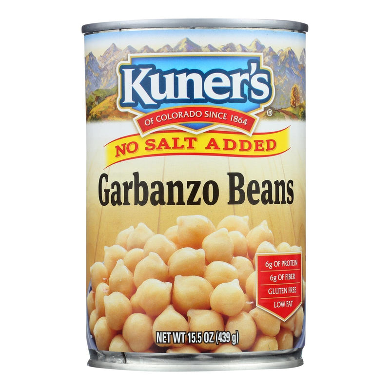 Kuner - Garbanzo Beans - No Salt Added - Case Of 12 - 15 Oz. - Orca Market