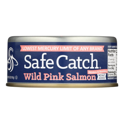 An image displaying Safe Catch - Salmon Pink Wild No Salt Added - Case Of 6 - 5 Ounce by Safe Catch