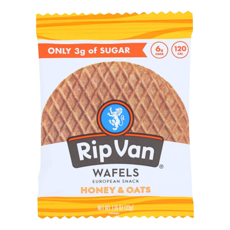 An image displaying Rip Van Wafels - Wafel Honey Oats - Case Of 12-1.16 Ounce by Rip Van Wafels