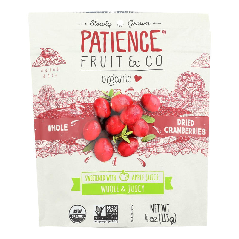 Patience Fruit And Co Whole Cranberries - Dried - Case Of 8 - 4 Oz - Orca Market