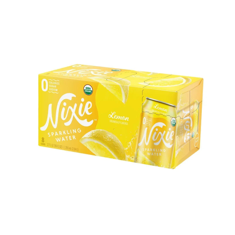An image displaying Nixie Sparkling Water - Sparkling Water Lemon - Case Of 3 - 8/12 Ounce by Nixie Sparkling Water