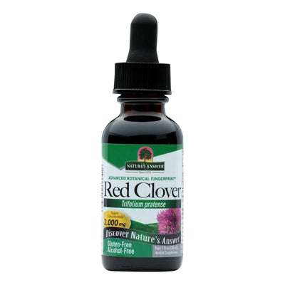 An image displaying Nature's Answer - Red Clover Tops Extract - Alcohol-free - 1 Ounce by Nature's Answer