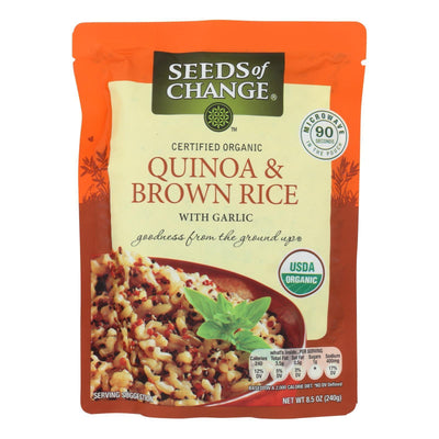 Seeds Of Change Organic Quinoa And Brown Rice With Garlic - Case Of 12 - 8.5 Oz. - Orca Market