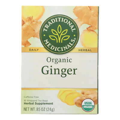 Traditional Medicinals Organic Ginger Herbal Tea - 16 Tea Bags - Case Of 6 - Orca Market