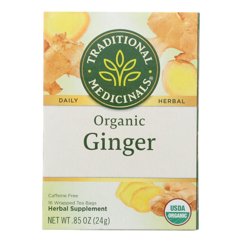 Traditional Medicinals Organic Ginger Herbal Tea - 16 Tea Bags - Case Of 6 - Orca Market