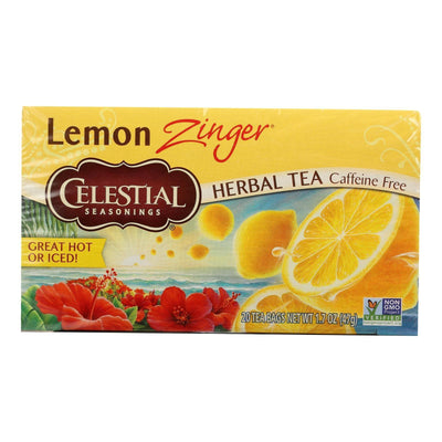 Celestial Seasonings Herbal Tea Caffeine Free Lemon Zinger - 20 Tea Bags - Case Of 6 - Orca Market