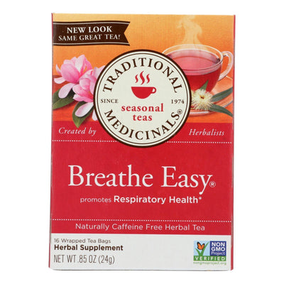 Traditional Medicinals Breathe Easy Herbal Tea - 16 Tea Bags - Case Of 6 - Orca Market