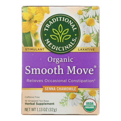 Traditional Medicinals Organic Smooth Move Chamomile Herbal Tea - 16 Tea Bags - Case Of 6 - Orca Market