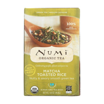 An image displaying Numi Tea Toasted Rice Green Tea - Organic - Case Of 6 - 18 Bags by Numi Tea
