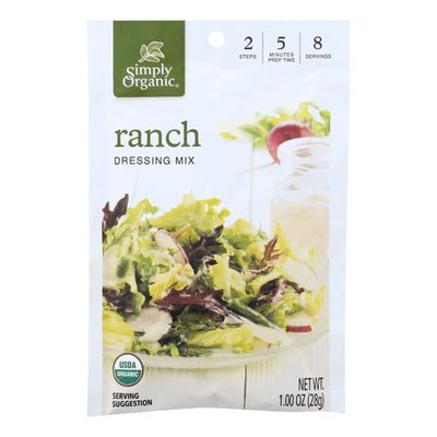 An image displaying Simply Organic Ranch Salad Dressing Mix - Case Of 12 - 1 Ounce by Simply Organic