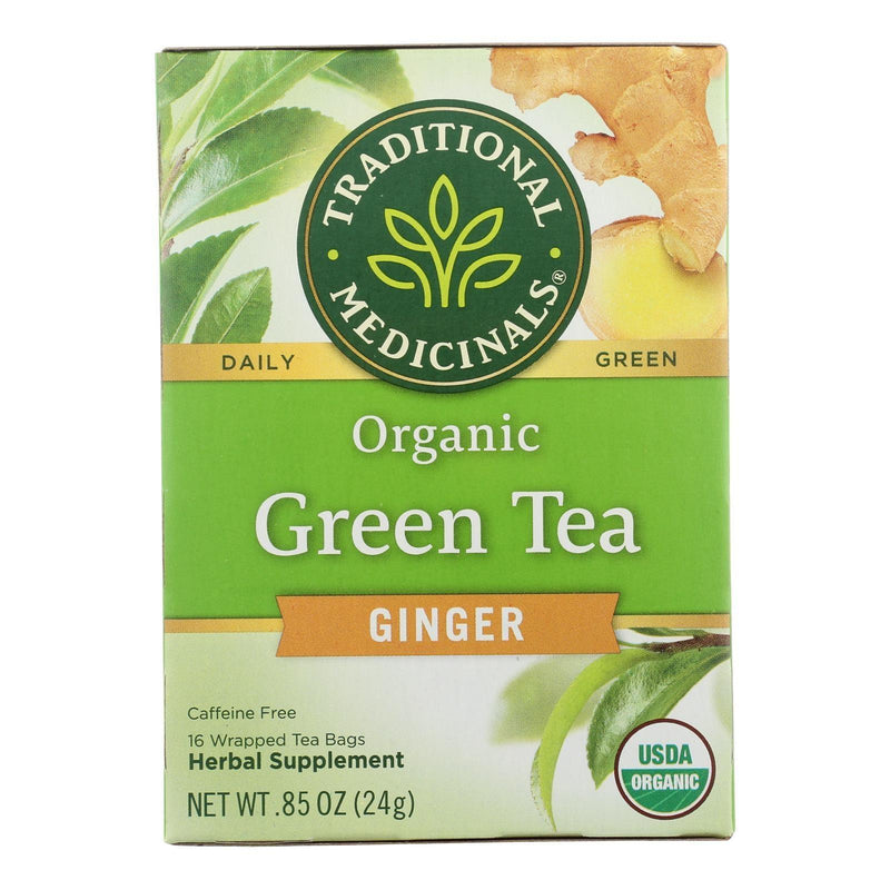 Traditional Medicinals Organic Green Tea Ginger - Case Of 6 - 16 Bags - Orca Market
